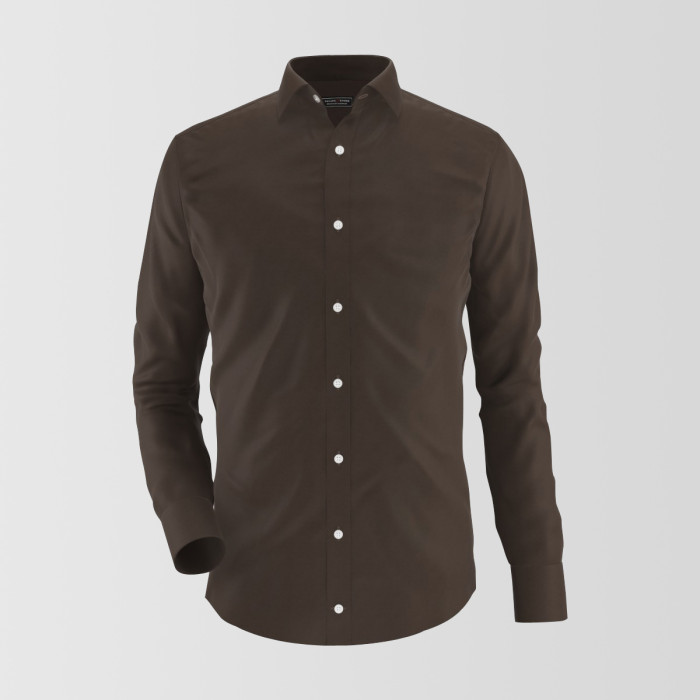 Plain Dark Brown Formal Shirt - Thestore.pk