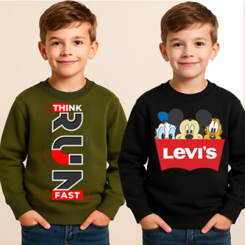 Black & Army Green Stylish Kids Sweatshirt