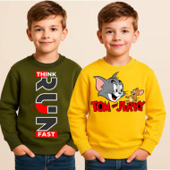 Yellow & Army Green Stylish Kids Sweatshirt