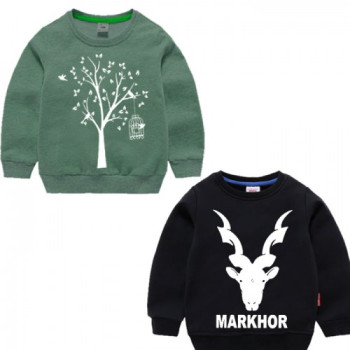 Black & Army Green Printed Stylish Kids Sweatshirt