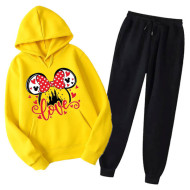 Yellow Mini World Printed Tracksuit For Women's
