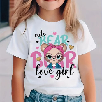 White Bear Love Girls Tshirt For Kids White Bear Love Girls Tshirt For Kids