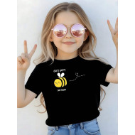 Black Stylish Printed Tshirt For Kids