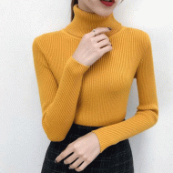 Mustard Yellow High Neck Jumper For Women's