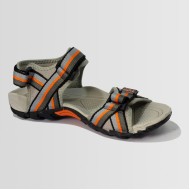 Grey & Orange Casual Sandal