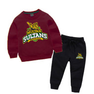 Multan Sultan Maroon Fleece Tracksuit For kids