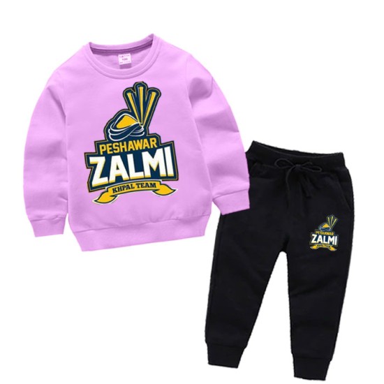 Peshawar Zalmi Purple Printed Tracksuit For kids