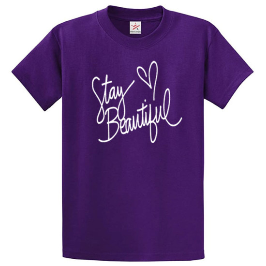Stay Beautiful Purple Round Neck T-Shirt For Ladies Stay Beautiful Purple Round Neck T-Shirt For Ladies