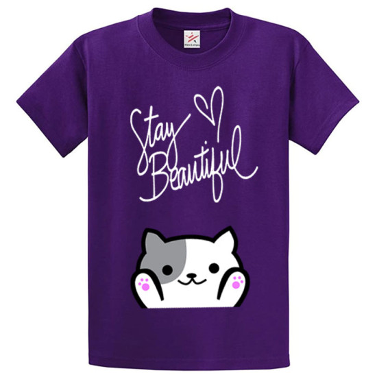 Stay Beautiful Purple Printed T-Shirt For Ladies Stay Beautiful Purple Printed T-Shirt For Ladies