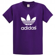 Ad Purple Round Neck T-Shirt For Ladies