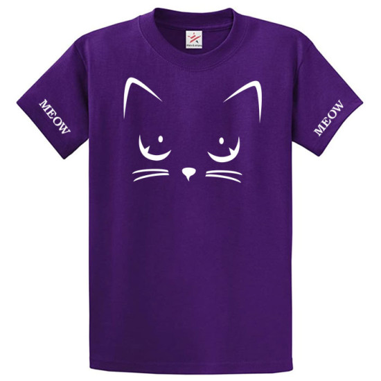 Meow Purple High Quality T-Shirt For Ladies Meow Purple High Quality T-Shirt For Ladies