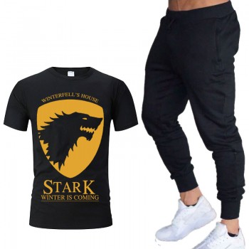 Stark Black Summer Tracksuit For Men