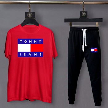 Tommy Jeans Red Summer Tracksuit