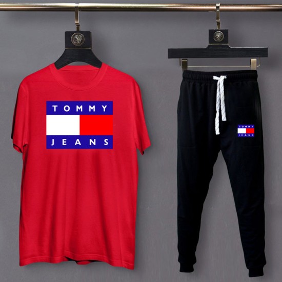 Tommy Jeans Red Summer Tracksuit