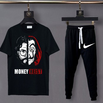 Money Heist Black Summer Tracksuit For Men