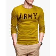 Army Yellow Full Sleeves T-Shirt For Men