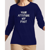 Your Attitude Logo Navy Blue Half Sleeves T-Shirt
