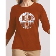 Being Human Brown Full Sleeves T-Shirt For Women