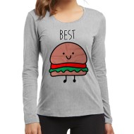 BestB Logo Full Sleeves Printed T-Shirt For Women 