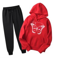 Butterfly Red Tracksuit For Ladies