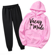 Vacay Mode Pink Tracksuit For Ladies