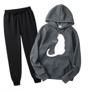 NopeCat Charcoal Winter Tracksuit For Women