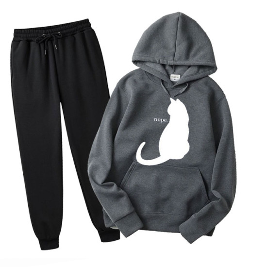 NopeCat Charcoal Winter Tracksuit For Women NopeCat Charcoal Winter Tracksuit For Women