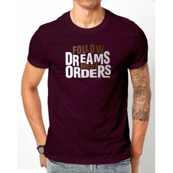 Follow Dreams Not Order Purple Half Sleeves T-Shirt