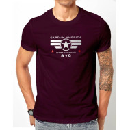 Captain America Purple Half Sleeves T-Shirt