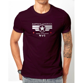 Captain America Purple Half Sleeves T-Shirt