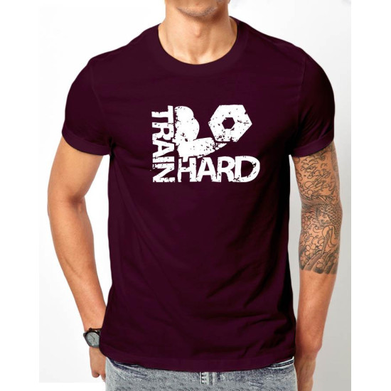 Train Hard Purple Half Sleeves T-Shirt Train Hard Purple Half Sleeves T-Shirt