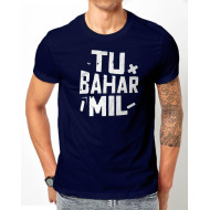 Tu Bahar Mil Navy Blue Half Sleeves Printed T-Shirt