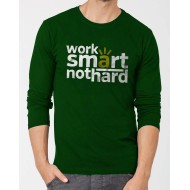 Work Smart Green Full Sleeves T-Shirt For Men