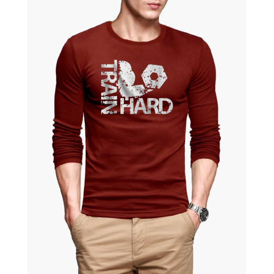 Train Hard logo Full Sleeves Printed T-Shirt Train Hard logo Full Sleeves Printed T-Shirt