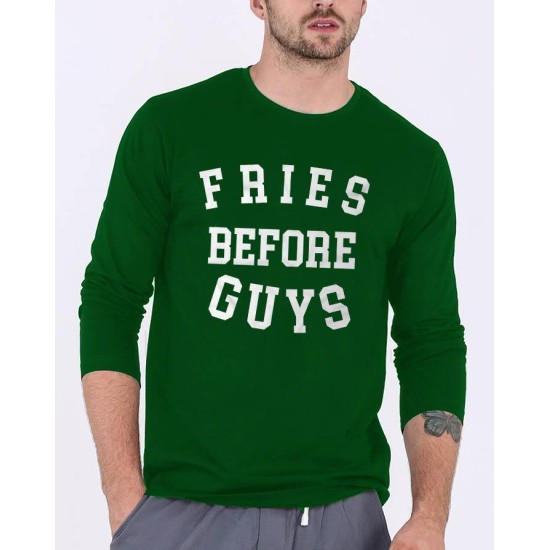 Fries Green Full Sleeves T-Shirt For Boys