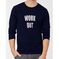 Workout Navy Blue Full Sleeves T-Shirt