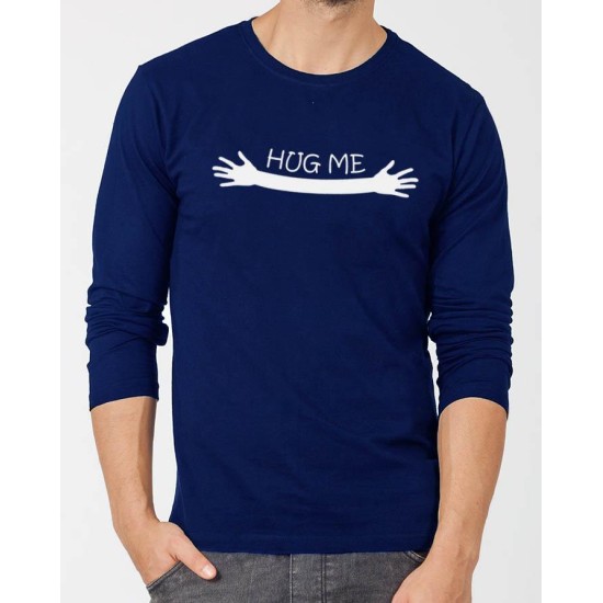 Hug me Blue Full Sleeves T-Shirt For Boys