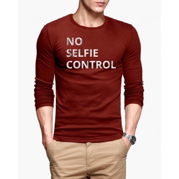 No Selfie Control Full Sleeves T-Shirt For Men