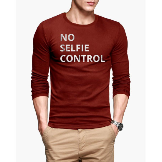 No Selfie Control Full Sleeves T-Shirt For Men No Selfie Control Full Sleeves T-Shirt For Men