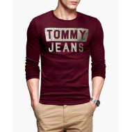 Tommy Jeans Maroon Full Sleeves T-Shirt