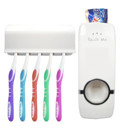 Toothpaste Dispenser with Toothbrush Holder Toothpaste Dispenser with Toothbrush Holder