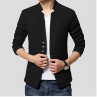 Black Stylish Fleece Coat 