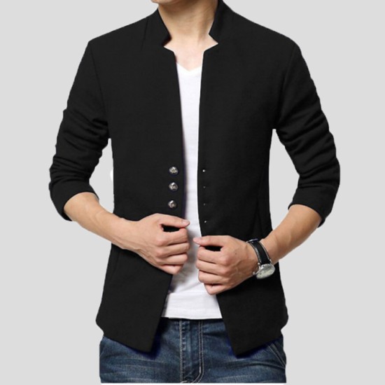 Black Stylish Fleece Coat 