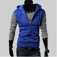 Blue Sleeveless Hoodie 