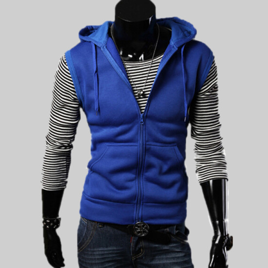 Blue Sleeveless Hoodie Blue Sleeveless Hoodie