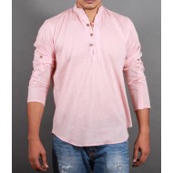 Red Kurta Style Casual Shirt 