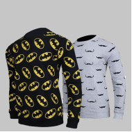 Bundle Of 2 Sweat Shirt Bat Man And Mustachi Logo  