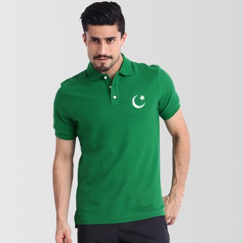 Pakistani Polo T-Shirt with Small Crescent