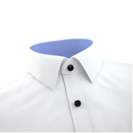 White Formal Shirt With Blue Contrast 