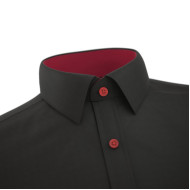 Black Stylish Collar With Red Contrast Shirt 